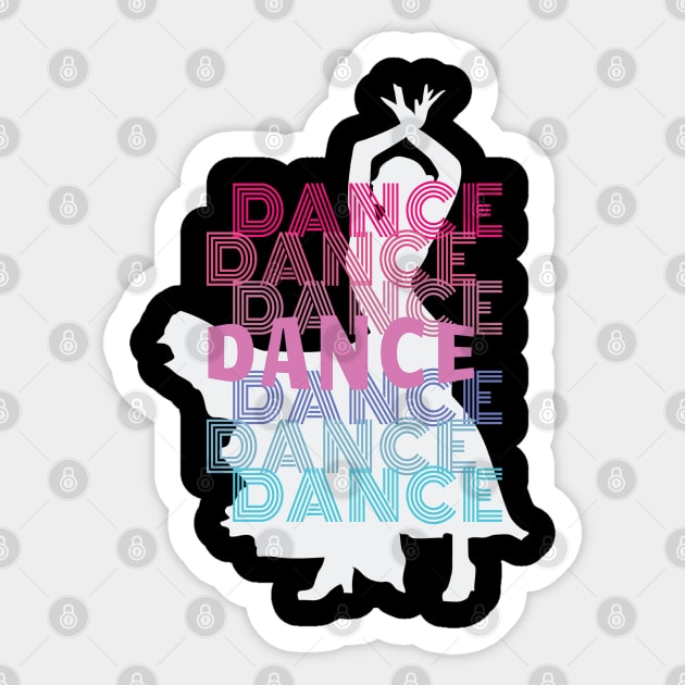 Dancer With Dance Retro Look Lettering Sticker by Rosemarie Guieb Designs